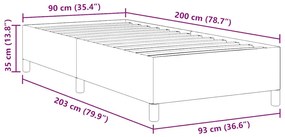 Ágykeret Szürke zöld 90 x 200 cm Bársony anyag