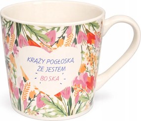 Smukee Porcelán bögre Keringő motívum Pletyka Hogy Isteni Vagyok 420 ml
