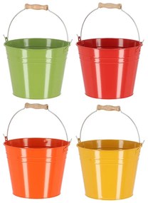 Cink kerti vödör, fa fogóval, 4,5 literes, zöld