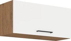 Felső szekrény, lancelot tölgy/ fehér extra magas fényű HG , VEGA 80 GU-36 1F