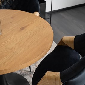 Elegáns Bársony Étkezőszék Fekete/Aranytölgy Színben. DAKOTA