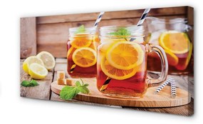 Canvas képek Hideg tea citrus szívószálak 100x50 cm