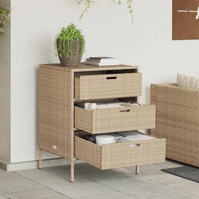 vidaXL bézs polyrattan kerti tárolószekrény 55 x 59 x 80 cm