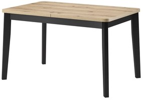 Asztal Austin AM124Tölgy, Matt fekete, 75x85x130cm, Hosszabbíthatóság, Laminált forgácslap, Laminált forgácslap