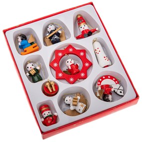 Mix I fa karácsonyi díszek, 10 db-os szett