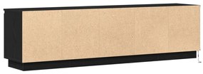 TV állvány LED-del Fekete Tölgy 180x38x49 cm Műanyag