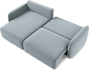 Kék bársony kinyitható-tárolóhelyes sarokkanapé (bal oldali-heverő résszel) Kalena – Makamii