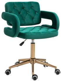 Irodai szék, Velvet szövet zöld/arany, NELIA