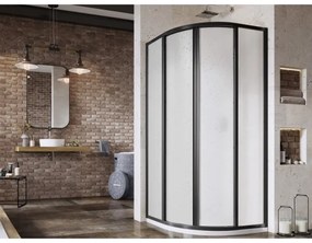 Ravak 3114O30211 - Négyrészes, negyedköríves zuhanykabin SUPERNOVA 80x80 cm fekete
