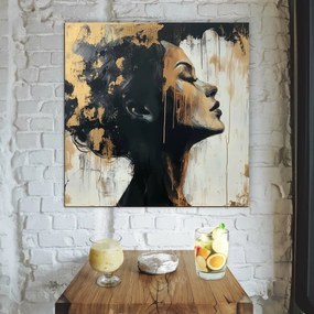 DUBLEZ | Arany kép - Női portré fából