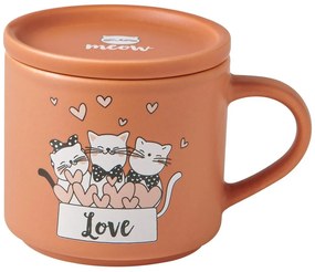 Narancssárga-bézs porcelán bögre szett 2 db-os 350 ml Cats – Brandani