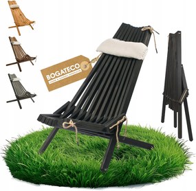 Napozóágy Fa Összecsukható Fotel Vízálló Párna Eredeti Fekete