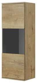 NEST W-1 Vitrin szekrény Lefkas tölgy - Fekete