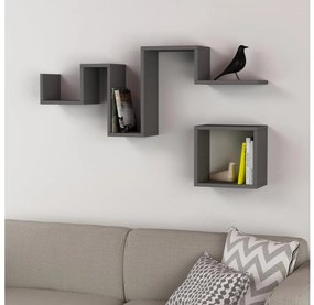 KÉSZLET 2x Fali polc FOLLOW antracit