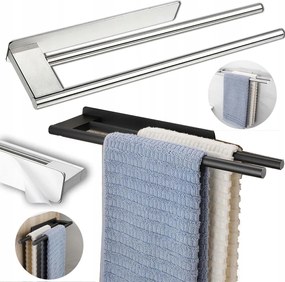 Törölközőtartó Fali Fürdőszobai Tartó Dupla Törölközőszárító