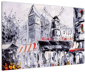Kép - utca Párizsban, olajfestmény (90x60 cm)