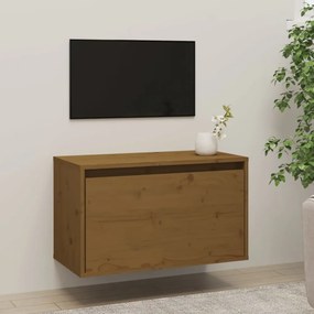 mézbarna tömör fenyőfa faliszekrény 60 x 30 x 35 cm