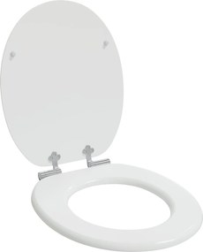 vidaXL Lágy záródású WC ülőke Fehér 44 x 38 cm MDF lap