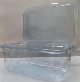 Ételtároló doboz, egybefedeles, szögletes, 750 ml, 100 db, Party, víztiszta (KHMU293)