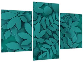 Kép - Türkiz levelek (90x60 cm)