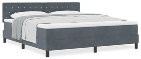 Boxspring Ágy Mattal Sötétszürke Szuper Király Bársony
