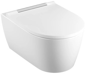 Geberit One miska WC wisząca Turbo Flush z deską sedesową biały mat/chrom 500.202.JT.1