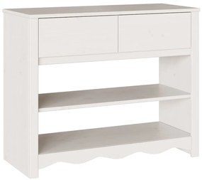 Konzolasztal &quot;&quot;DRAMMEN&quot;&quot; Fehér 89,5x37x73 cm Szilárd Fenyőfa