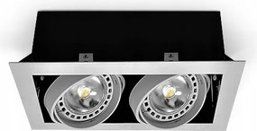 Mennyezeti lámpatest süllyesztett cső téglalap 2xGU10 AR111 mozgatható