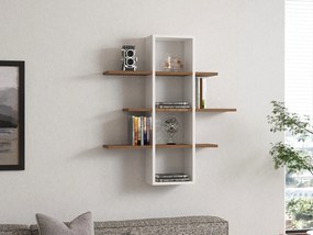 Fali polc Ardo - Walnut, White