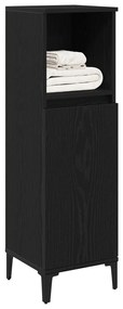 Fürdőszoba Szekrény Fekete Tölgy 30x30x100 cm Műanyag Fa