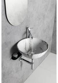 Sapho - DALMA ráépített mosdó, átmérő 42 cm, kerámia/Carrara/fehér