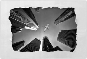 Poszterek 120x80 Repülőgép a város felett