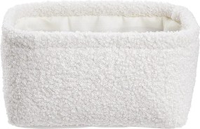 TODDY plüss kosár, fehér 20 x 14 cm