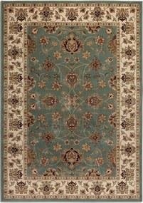 Hagyományos szőnyeg nappaliba 80x120cm,klasszikus zöld-bézs mintás