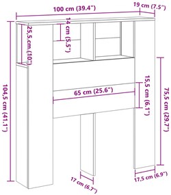 kézműves tölgy színű szerelt fa fiókos szekrény 100x18,5x102,5 cm