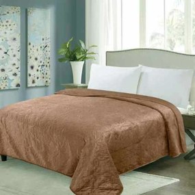 Kétoldalas világos barna steppelt ágytakaró (240*220 cm)