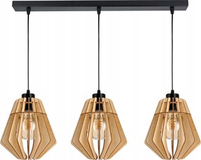 Mennyezeti lámpa függeszték túlnyúlás Loft fa 3x E27