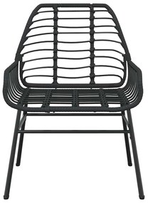 3 részes fekete polyrattan üveg kerti étkezőgarnitúra