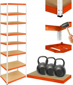 Tárolószekrény fém állvány Helios 270x90x35cm 8Px350kg Tömör Magas