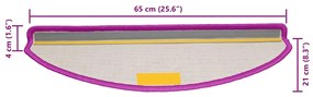 30 db lila, félkör alakú, nagy lépcsőszőnyeg 65 x 21 x 4 cm
