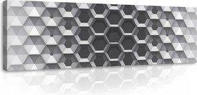 Vászonkép 145x45 Absztrakt geometrikus 3D szürke fehér minimalizmus textúra