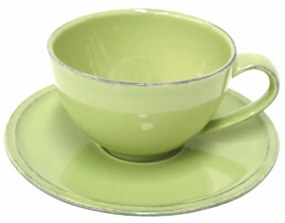 Zöld bögre teához csészealjjal Friso, 0,26 l, COSTA NOVA, készlet 6 db