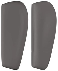 szürke műbőr szárnyas fejtámla szárnyakkal 83x23x78/88 cm