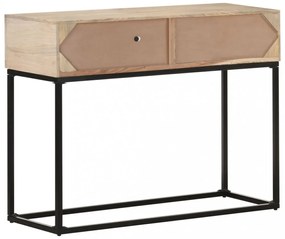 tömör mangófa és természetes nád tálalóasztal 100 x 35 x 76 cm