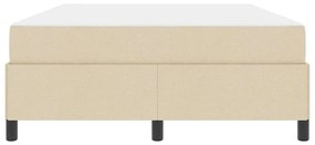 Boxrugós ágy Krém és fekete 140 x 200 cm Textil és mérnöki fa