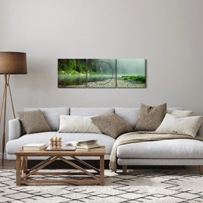 Kép - Folyó az erdőben (órával) (90x30 cm)