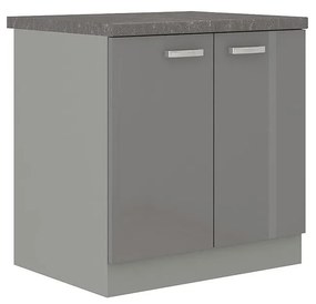 Alsó konyhaszekrény 80 D 2F BB Multi (szürke + fényes szürke). 1070025