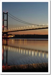 Poszterek keretben 40x60 Megvilágított függőhíd éjszaka