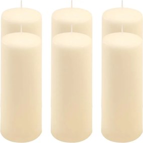Gyertya készlet 20 cm Ø 7,5 cm 6 db krém