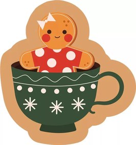 Mézeskalács Cup Karácsony formapárna, díszpárna 36x34 cm Velúr